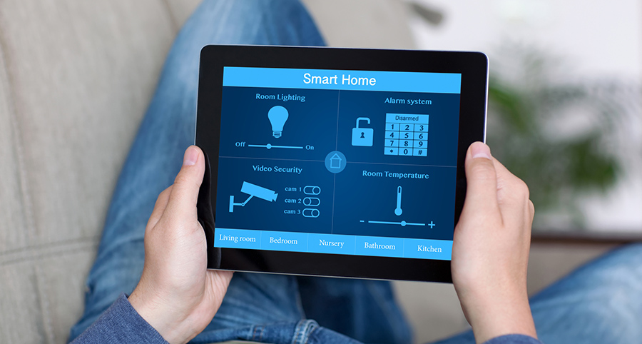 The ability to access and control security components from a mobile device is one of the top smart home trends in Green Bay. Close-up of smart home security app.